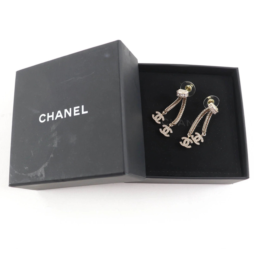 CHANEL Authentic Gold Logo Earrings - Picture 2 of 8